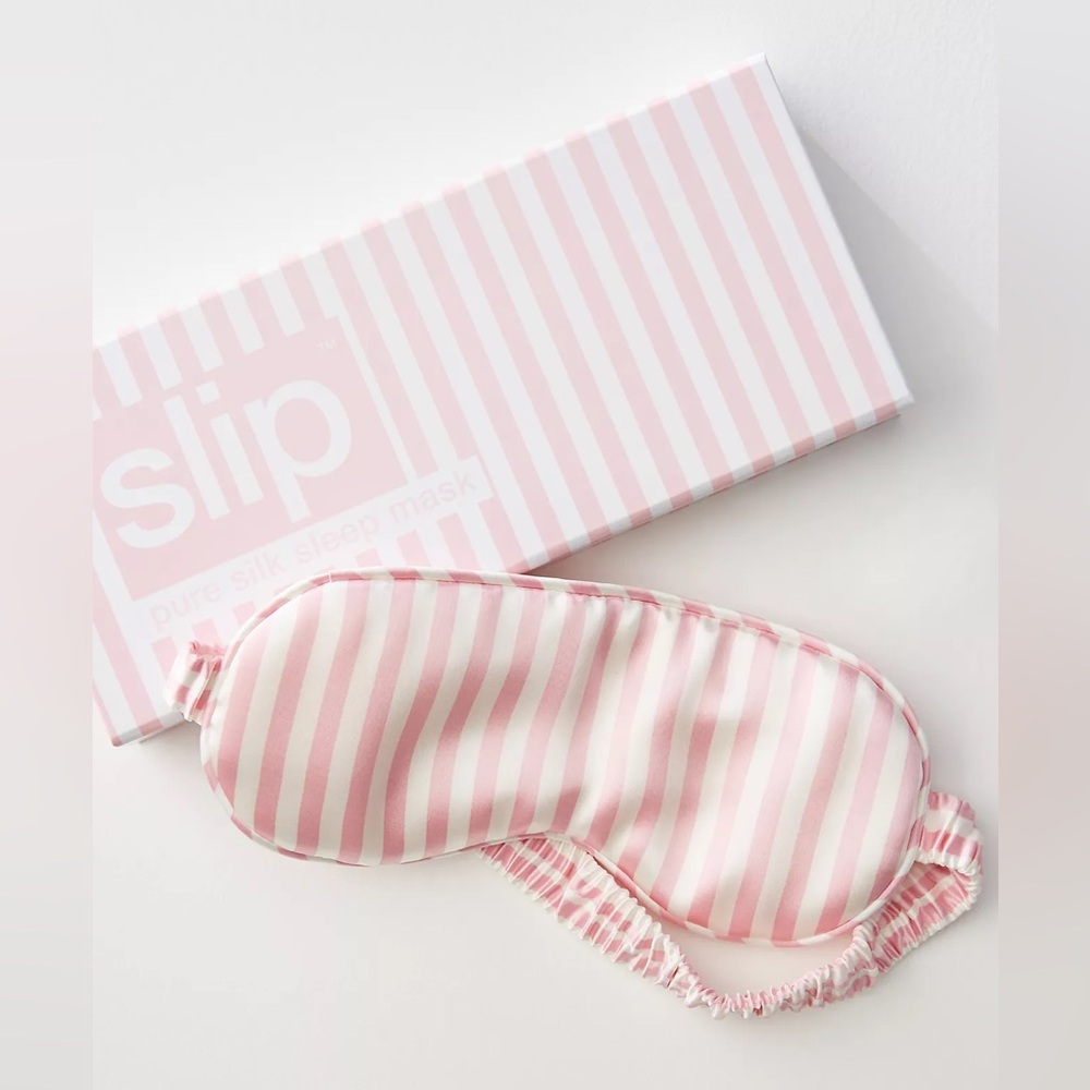 🆕 Slip Silk Hollywood Hills Pink and White Striped Sleep Mask